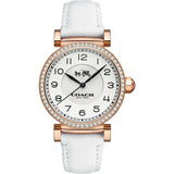 Coach Madison White Dial White Leather Strap Watch for Women - 14502401 Authentic Buy Shop Now