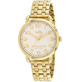 Coach Delancey Classic White Dial Gold Steel Strap Watch for Women - 14502261 Authentic Buy Shop Now