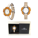 Coach Perry White Dial Beige Leather Strap Watch for Women - 14503050 Authentic Buy Shop Now