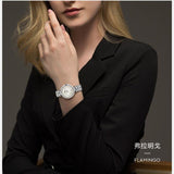 Tissot T Lady Flamingo Diamonds White Dial Silver Steel Strap Watch For Women - T094.210.11.116.01 Authentic Buy Shop Now