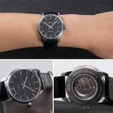 Calvin Klein Infinity Automatic Black Dial Black Leather Strap Watch for Men - K5S341C1 Authentic Buy Shop Now
