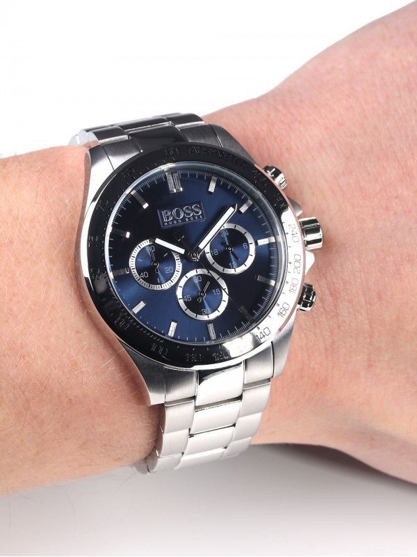 Hugo Boss Ikon Blue Dial Silver Steel Strap Watch for Men - 1512963 Authentic Buy Shop Now