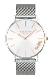 Coach Perry White Dial Silver Mesh Bracelet Watch for Women - 14503124 Authentic Buy Shop Now
