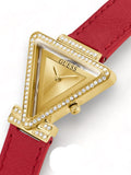 Guess Fame Quartz Gold Dial Red Leather Strap Watch For Women - GW0504L2 Authentic Buy Shop Now