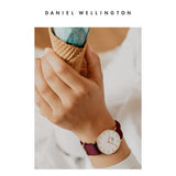 Daniel Wellington Roselyn 3A Petite White Dial Red NATO Strap Watch For Women - DW00100293 Authentic Buy Shop Now