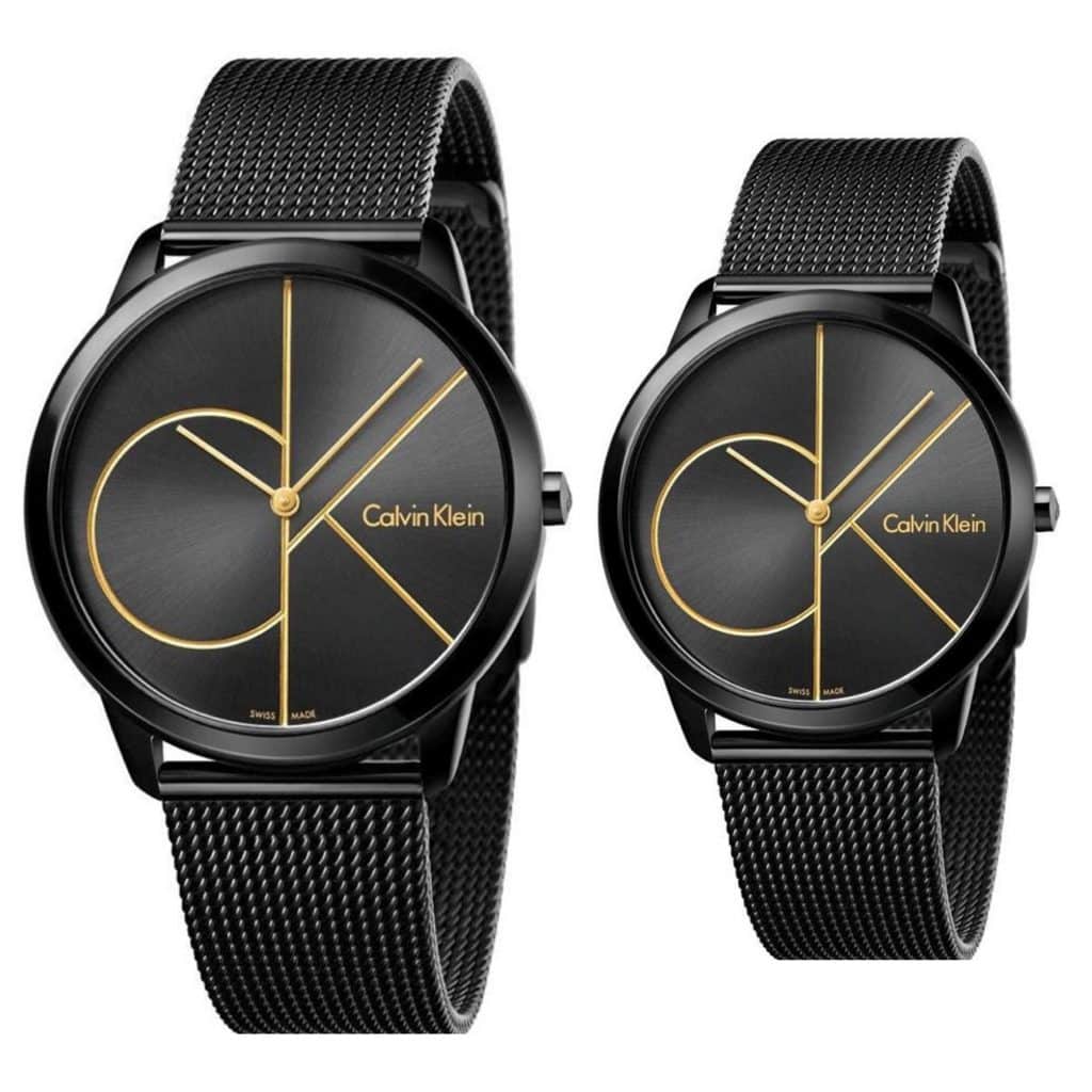 Calvin Klein Minimal Black Dial Black Mesh Bracelet Watch for Women - K3M224X1 Authentic Buy Shop Now
