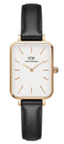 Daniel Wellington Quadro White Dial Black Leather Strap Watch For Women - DW00100434 Authentic Buy Shop Now
