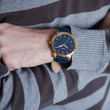 Fossil The Minimalist 3H Analog Blue Dial Blue Leather Strap Watch for Men - FS5789 Authentic Buy Shop Now
