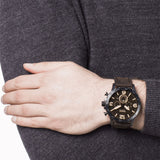 Fossil Nate Chronograph Brown Dial Brown Leather Strap Watch for Men - JR1487 Authentic Buy Shop Now