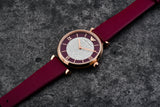 Emporio Armani Gianni T Bar Crystals Maroon Dial Maroon Leather Strap Watch for Women - AR11487 Authentic Buy Shop Now