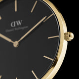 Daniel Wellington Classic Petite Black Dial Gold Mesh Bracelet Watch For Women - DW00100347 Authentic Buy Shop Now