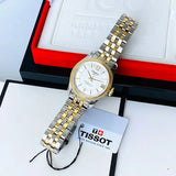 Tissot Ballade Powermatic 80 Mother of Pearl Silver Dial Two Tone Steel Strap Watch For Women - T108.208.22.117.00 Authentic Buy Shop Now
