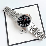 Gucci G Timeless Black Dial Silver Steel Strap Watch For Men - YA126201 Authentic Buy Shop Now