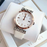 Versace Greca White Dial White Leather Strap Watch for Women - VELW00120 Authentic Buy Shop Now
