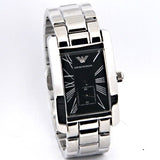 Emporio Armani Classic Black Dial Silver Stainless Steel Strap Watch For Men - AR0156 Authentic Buy Shop Now