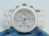 Michael Kors Oversize White Dial White Steel Strap Watch for Men - MK8108 Authentic Buy Shop Now