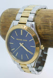 Michael Kors Slim Runway Blue Dial Two Tone Steel Strap Watch for Women - MK3479 Authentic Buy Shop Now