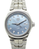 Tag Heuer Link Quartz Diamonds Blue Mother of Pearl Dial Silver Steel Strap Watch for Women - WBC1313.BA0600 Authentic Buy Shop Now