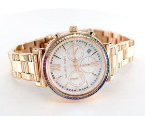 Michael Kors Sofie White Dial Rose Gold Steel Strap Watch For Women - MK6577 Authentic Buy Shop Now