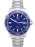 Tag Heuer Aquaracer Calibre 5 Automatic Blue Dial Silver Steel Strap Watch for Men - WAK2111.BA0830 Authentic Buy Shop Now