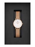 Daniel Wellington Classic Petite White Dial Rose Gold Mesh Bracelet Watch For Women - DW00100219 Authentic Buy Shop Now