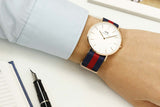 Daniel Wellington Classic Oxford White Dial Two Tone NATO Strap Watch For Men - DW00100001 Authentic Buy Shop Now