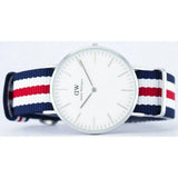 Daniel Wellington Classic Canterbury White Dial Two Tone Nylon Strap Watch For Men - DW00100016 Authentic Buy Shop Now