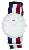 Daniel Wellington Classic Cambridge White Dial Two Tone Nylon Strap Watch For Men - DW00100017 Authentic Buy Shop Now