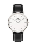 Daniel Wellington Classic Sheffield White Dial Black Leather Strap Watch For Men - DW00100020 Authentic Buy Shop Now