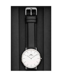 Daniel Wellington Dapper Sheffield White Dial Black Leather Strap Watch For Women - DW00100096 Authentic Buy Shop Now