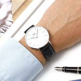 Daniel Wellington Classic Sheffield White Dial Black Leather Strap Watch For Men - DW00100020 Authentic Buy Shop Now