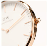 Daniel Wellington Classic Canterbury White Dial Two Tone NATO Strap Watch For Women - DW00100030 Authentic Buy Shop Now