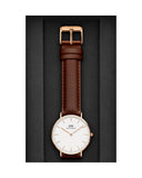 Daniel Wellington Classic St. Mawes White Dial Brown Leather Strap Watch for Men - DW00100035 Authentic Buy Shop Now