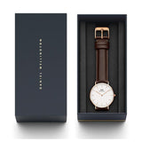 Daniel Wellington Classic Bristol White Dial Brown Leather Strap Watch For Women - DW00100039 Authentic Buy Shop Now
