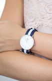 Daniel Wellington Classic Glasgow White Dial Two Tone NATO Strap Unisex Watch - DW00100047 Authentic Buy Shop Now