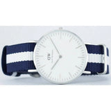 Daniel Wellington Classic Glasgow White Dial Two Tone NATO Strap Unisex Watch - DW00100047 Authentic Buy Shop Now