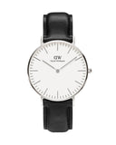 Daniel Wellington Classic Sheffield White Dial Black Leather Strap Watch For Women - DW00100053 Authentic Buy Shop Now