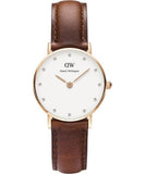 Daniel Wellington Classy St Mawes White Dial Brown Leather Strap Watch For Women - DW00100059 Authentic Buy Shop Now