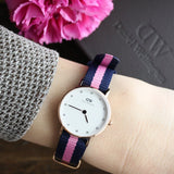 Daniel Wellington Classy Winchester White Dial Two Tone NATO Strap Watch For Women - DW00100065 Authentic Buy Shop Now
