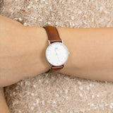 Daniel Wellington Classy St Mawes White Dial Brown Leather Strap Watch For Women - DW00100067 Authentic Buy Shop Now