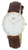 Daniel Wellington Classy St Mawes White Dial Brown Leather Strap Watch For Women - DW00100075 Authentic Buy Shop Now