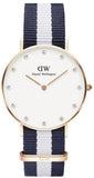 Daniel Wellington Classy Glasgow White Dial Two Tone Nylon Strap Watch For Women - DW00100078 Authentic Buy Shop Now