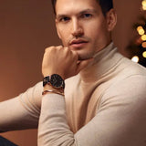 Daniel Wellington Classic Sheffield Black Dial Black Leather Strap Watch For Men - DW00100127 Authentic Buy Shop Now
