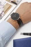 Daniel Wellington Classic York Black Dial Brown Leather Strap Watch For Men - DW00100128 Authentic Buy Shop Now