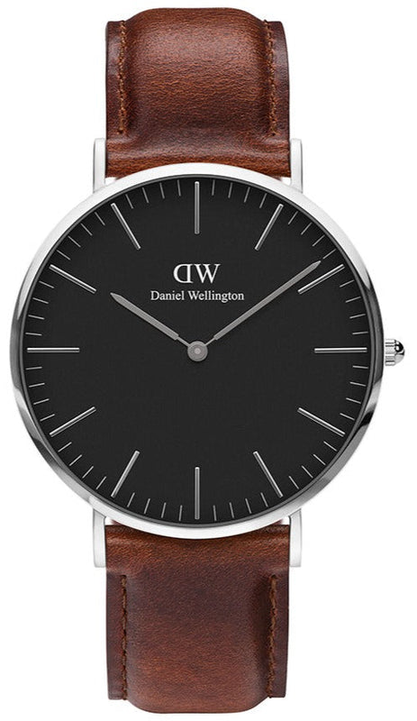 Daniel Wellington Classic St Mawes Black Dial Brown Leather Strap Watch For Men - DW00100130 Authentic Buy Shop Now