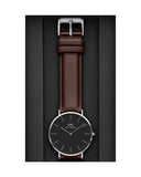 Daniel Wellington Classic Bristol Black Dial Brown Leather Strap Watch For Men - DW00100131 Authentic Buy Shop Now