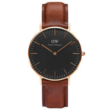 Daniel Wellington Petite St Mawes Black Dial Brown Leather Strap Watch For Women - DW00100169 Authentic Buy Shop Now