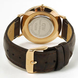Daniel Wellington Classic York Black Dial Brown Leather Strap Watch For Women - DW00100140 Authentic Buy Shop Now