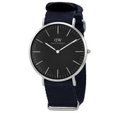 Daniel Wellington Classic Cornwall Black Dial Black Nylon Strap Watch For Women - DW00100149 Authentic Buy Shop Now