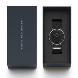 Daniel Wellington Classic Cornwall Black Dial Black Nylon Strap Watch For Women - DW00100149 Authentic Buy Shop Now